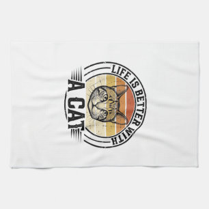 Linge De Cuisine La vie est meilleure avec un chat vintage chat shi