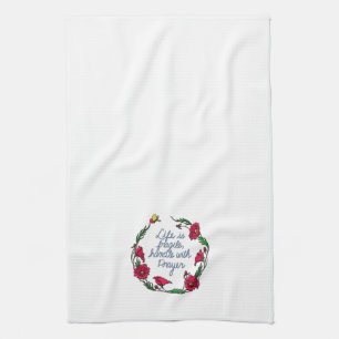 Linge De Cuisine La vie est poignée fragile avec la guirlande de