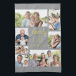 Linge De Cuisine La vie familiale est la meilleure vie gris jaune 7<br><div class="desc">Créez votre propre couverture photo avec 7 de vos photos préférées. La citation de la famille dit "la vie de famille est la meilleure vie" et est écrit en écriture décontractée et la typographie de police maigre. Le modèle photo est configuré pour que vous puissiez ajouter vos images dans le...</div>
