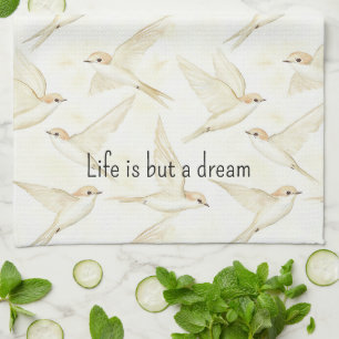 Linge De Cuisine La vie romantique n'est qu'un rêve d'oiseaux  
