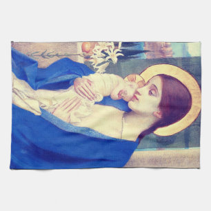 Linge De Cuisine La Vierge Marie et l'Enfant Jésus grâce de la Rena