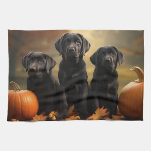 Linge De Cuisine Labrador chiot Automne Délice Citrouille