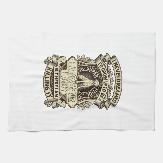 Linge De Cuisine Labrador Lady Dog Crown Shield_1 (Horizontal)