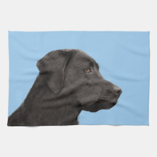 Linge De Cuisine Labrador Retriever Black Peinture Original Chien A