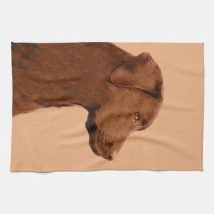 Linge De Cuisine Labrador Retriever (Chocolat) Peinture - Chien Art