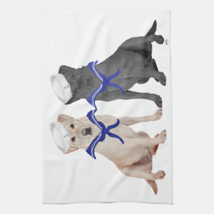 Linge De Cuisine Labradors Retrievers jaunes et noirs