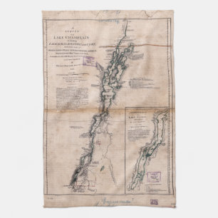 Linge De Cuisine Lac Champlain Lake George Crown Point Map (1776)