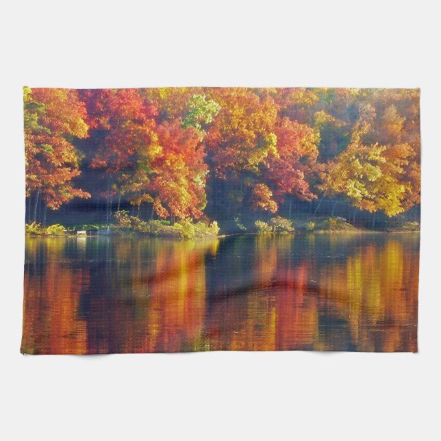 Linge De Cuisine Lac d'automne (Horizontal)