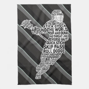 Linge De Cuisine Lacrosse Player Word Art Design