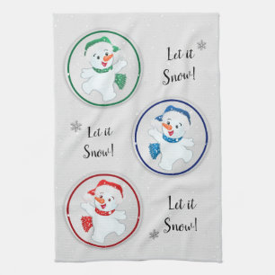 Linge De Cuisine Laisser neiger hiver Snowmen dessin