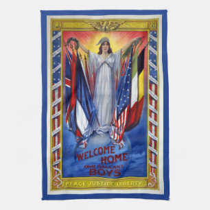 Linge De Cuisine L'Amérique patriotique vintage, Paix Justice Liber