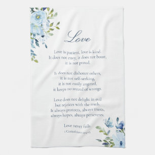 Linge De Cuisine L'amour d'aquarelle est cuisine blanche bleue