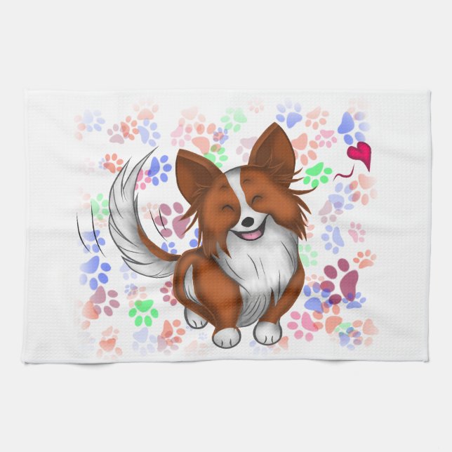 Linge De Cuisine L'amour des chiots (Horizontal)