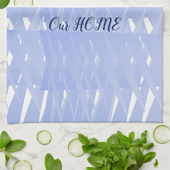 Linge De Cuisine L'amour est dans notre maison Blue Geometry Tea Se (Plié)