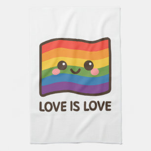 Linge De Cuisine L'amour est l'amour - Kawaii Rainbow Design