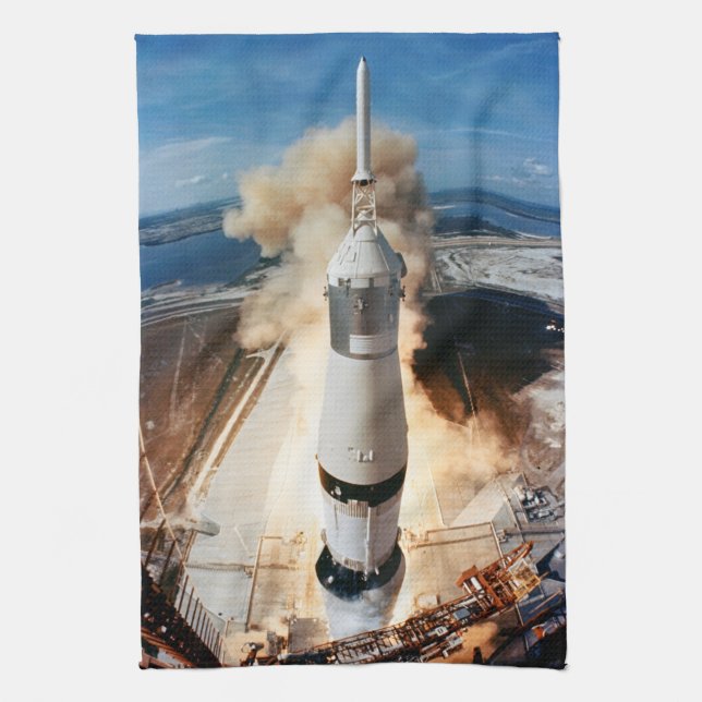 Linge De Cuisine Lancement de la fusée Apollo Saturn V vers la Lune (Vertical)