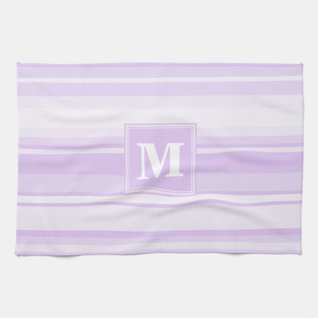 Linge De Cuisine Landes lilas monogrammes (Horizontal)