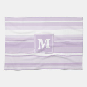 Linge De Cuisine Landes violettes de chardon monogramme