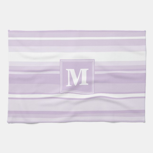 Linge De Cuisine Landes violettes de chardon monogramme (Horizontal)