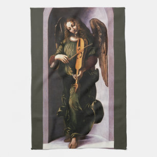 Linge De Cuisine L'ange en vert jouant de la vielle de Léonard de V