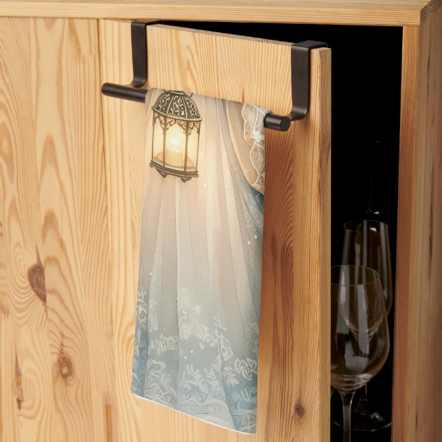 Linge De Cuisine Lanterne céleste d'ange d'hiver de grâce (Pliage en tiers)