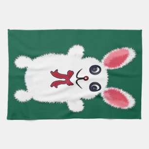 Linge De Cuisine Lapin de Pâques Mignon aux poils blancs et doux av