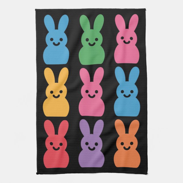 Linge De Cuisine Lapin de Pâques Œufs Carreaux Léopard (Vertical)
