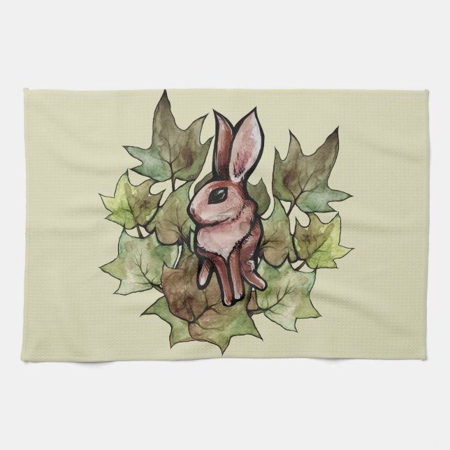 Linge De Cuisine Lapin de printemps Lapin Nature Ivy (Horizontal)