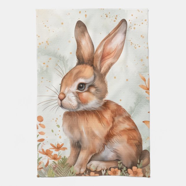Linge De Cuisine Lapin de printemps mignon (Vertical)