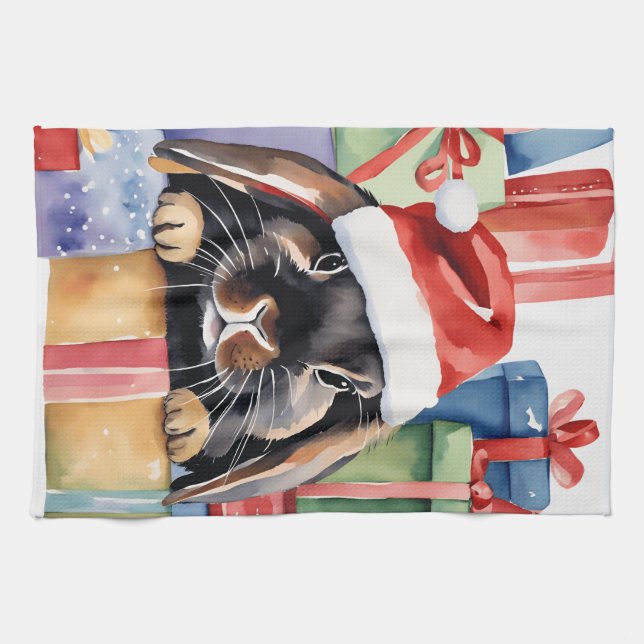 Linge De Cuisine Lapin Lapin Lapin Lop Noël (Horizontal)