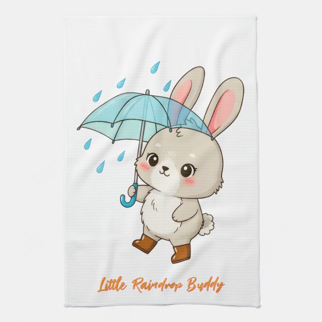 Linge De Cuisine Lapin Mignon avec Parapluie Kawaii (Vertical)