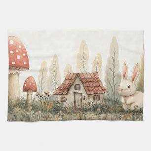 Linge De Cuisine Lapin Mignon, Cottage, Champignons Art de Conte de