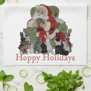 Linge De Cuisine Lapins de Noël Père Noël Hoppy Vacances Bunny P