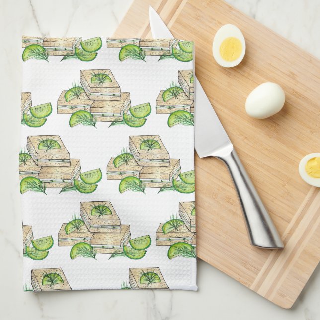 Linge De Cuisine L'après-midi Tea Party Douche Concombre Sandwiches (Quart Plié)