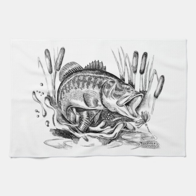 Linge De Cuisine Largemouth Bass (Horizontal)