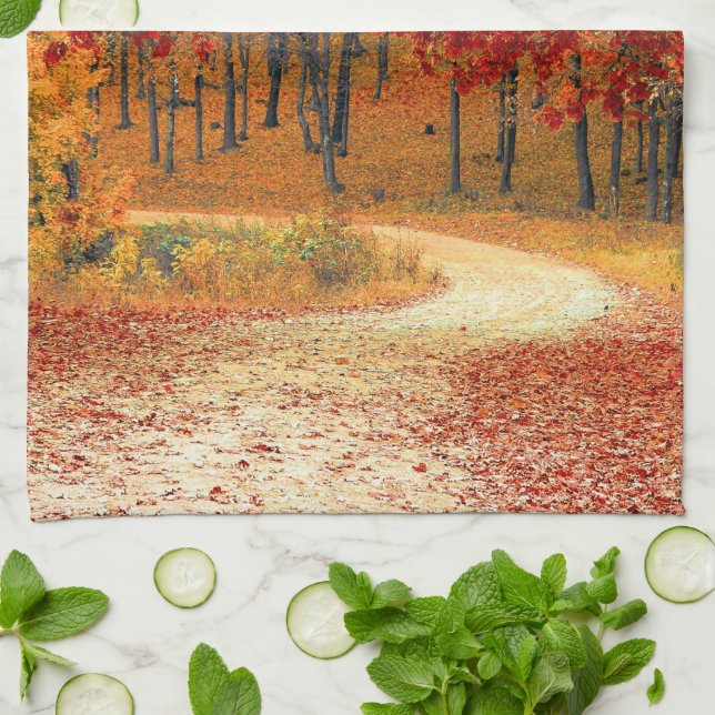 Linge De Cuisine l'automne dans la forêt (Plié)
