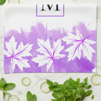 Linge De Cuisine Lavage à l'eau violet de la feuille d'érable blanc