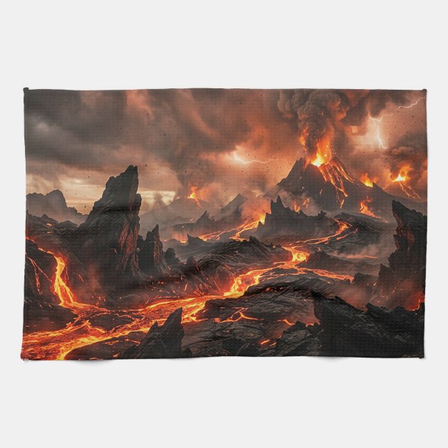 Linge De Cuisine Lave volcanique (Horizontal)