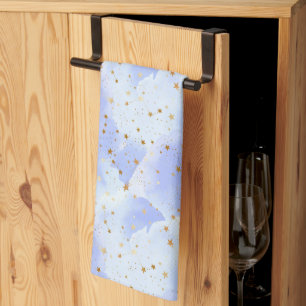 Linge De Cuisine Lavendar Golden Star Motif