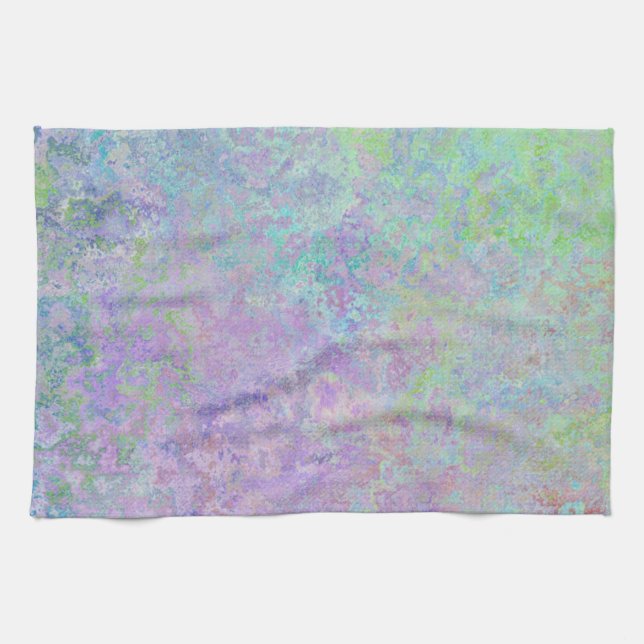 Linge De Cuisine Lavender Dream Neon Pastel Encre d'alcool Abstrait (Horizontal)
