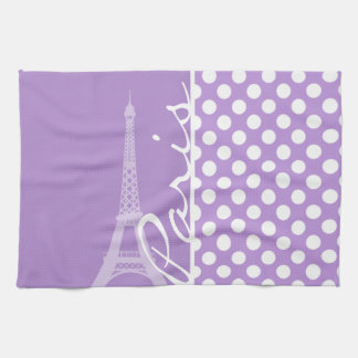 Linge De Cuisine Lavender Purple Pois ; Paris