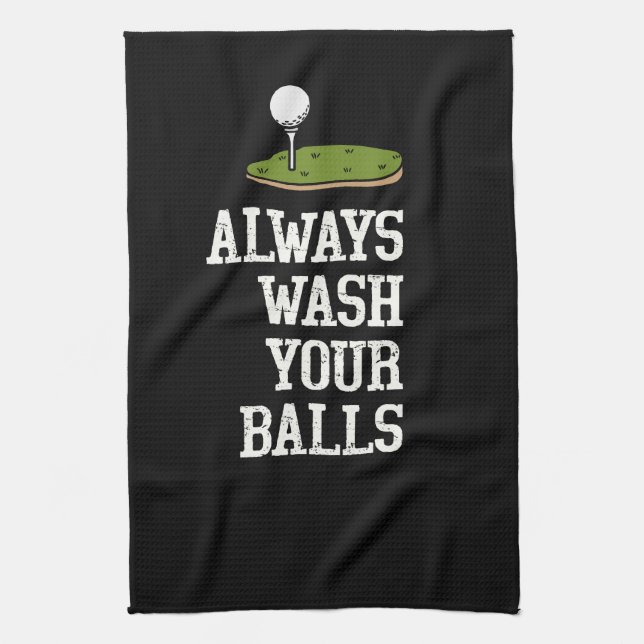 Linge De Cuisine Lavez toujours vos balles de golf (Vertical)