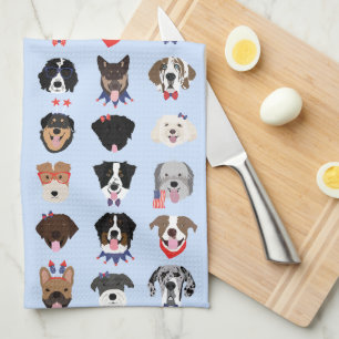 Linge De Cuisine Le 4 Juillet Dog Visages
