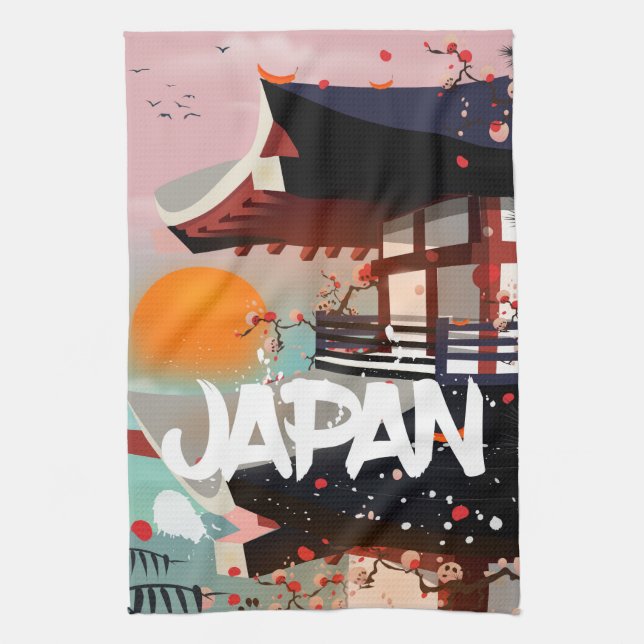 Linge De Cuisine Le bâtiment du Japon met à l'affiche (Vertical)