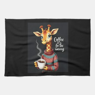 Linge De Cuisine Le café est pour l'amant de café de la girafe drôl