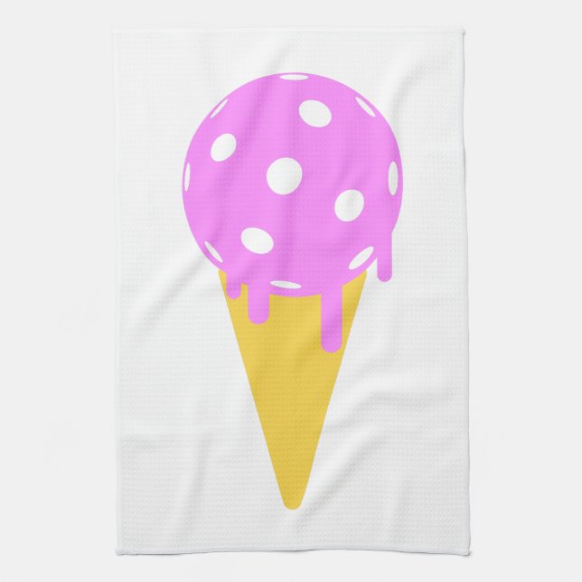 Linge De Cuisine Le cornet de crème glacée d'été de Pickleball (Vertical)