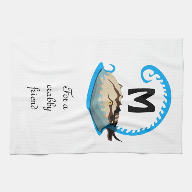 Linge De Cuisine Le crabe à fer à cheval joue dans le monogramme de (Horizontal)