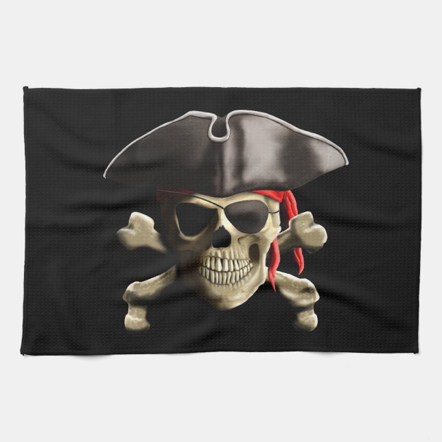 Linge De Cuisine Le crâne de pirate de jolly roger (Horizontal)