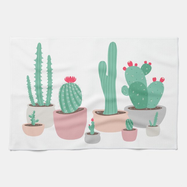 Linge De Cuisine Le désert rêve les cactus mis en pot (Horizontal)
