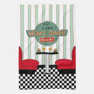 Linge De Cuisine Le diner rétro de maman avec des burgers et de la